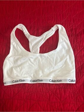 Calvin Klein White Cotton Racerback Bralette